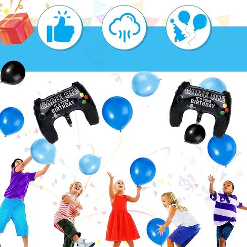 LovesTown 70PCS Video Game Balloon Garland Kit, Video Game Backdrop Table Covers Blue Birthday Balloon Arch Party Decorations for Party Birthday Supplies in Saudi Arabia