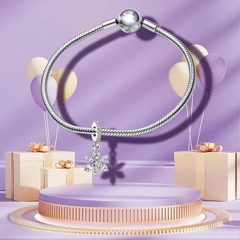 925 Sterling Silver Charms Bracelet Necklace Festive Mouse & Stocking Snowman Medallion Pendant Beads Camera Heart Map Compass Triple Charm Jewellery Gift for Women Girls at Christmas,Birthday in Saudi Arabia