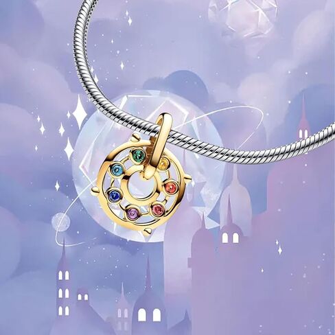 925 Sterling Silver Charms Bracelet Necklace Festive Mouse & Stocking Snowman Medallion Pendant Beads Camera Heart Map Compass Triple Charm Jewellery Gift for Women Girls at Christmas,Birthday in Saudi Arabia