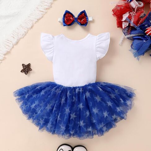 YOUNGER TREE Newborn Baby Girl 4th of July Outfits My 1st Forth of July Independent's Day Gifts Romper Tutu Skirts Set in Saudi Arabia