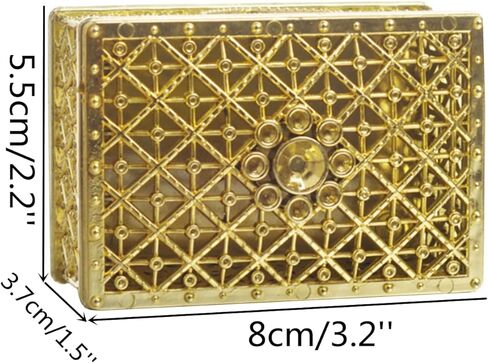 HAN SHENG 12 قطعة من صناديق الحلوى المستطيلة المجوفة لحفلات الزفاف وصناديق تخزين الحلوى وصناديق الهدايا وصناديق الديكور لحفلات الزفاف وأعياد الميلاد وحفلات أعياد الميلاد (ذهبي) in Kuwait