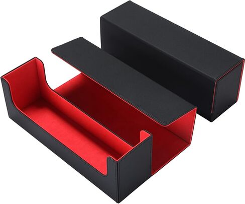Weewooday 4 Pieces Leather Deck Card Storage Box for 400+ Cards Large Size Magnetic Cards Boxes Holding Compatible with TCG Leather Deck Card Case Boxes MTG Baseball Hockey Gaming Sports Cards in Saudi Arabia