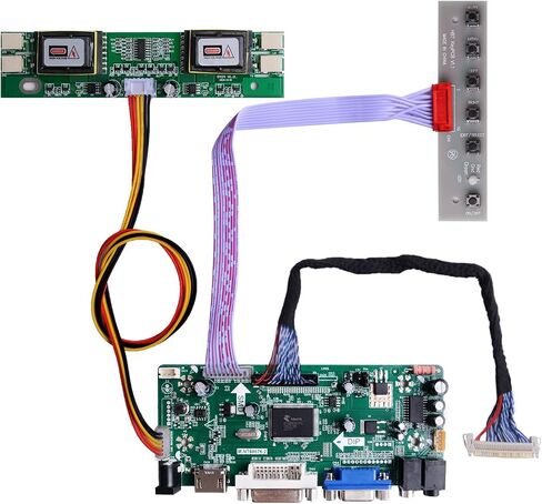 GeeekPi NT68676 HDMI+VGA+DVI+لوحة تشغيل وحدة تحكم LCD لإدخال الصوت أو HSD190MEN4 M170EN06 17 بوصة 19 بوصة 1280x1024 4CCFL 30Pins لوحة LCD، مناسبة لشاشة Arcade1Up in Saudi Arabia