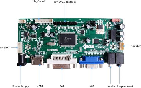 GeeekPi NT68676 HDMI+VGA+DVI+لوحة تشغيل وحدة تحكم LCD لإدخال الصوت أو HSD190MEN4 M170EN06 17 بوصة 19 بوصة 1280x1024 4CCFL 30Pins لوحة LCD، مناسبة لشاشة Arcade1Up in Saudi Arabia