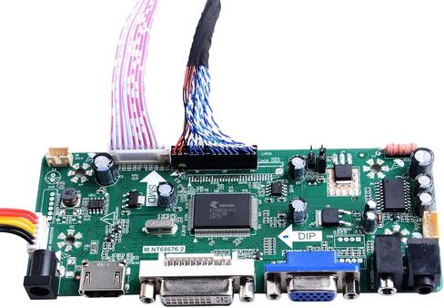 GeeekPi NT68676 HDMI+VGA+DVI+لوحة تشغيل وحدة تحكم LCD لإدخال الصوت أو HSD190MEN4 M170EN06 17 بوصة 19 بوصة 1280x1024 4CCFL 30Pins لوحة LCD، مناسبة لشاشة Arcade1Up in Saudi Arabia