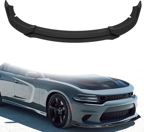 Front Bumper Lip Compatible with 2015-2023 Dodge Charger SRT Rock-R Style ABS Gloss Black Front Splitter Lower Protector Front Air Dam Chin Spoiler Splitter in Kuwait