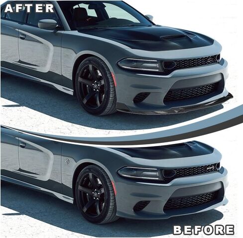 Front Bumper Lip Compatible with 2015-2023 Dodge Charger SRT Rock-R Style ABS Gloss Black Front Splitter Lower Protector Front Air Dam Chin Spoiler Splitter in Kuwait