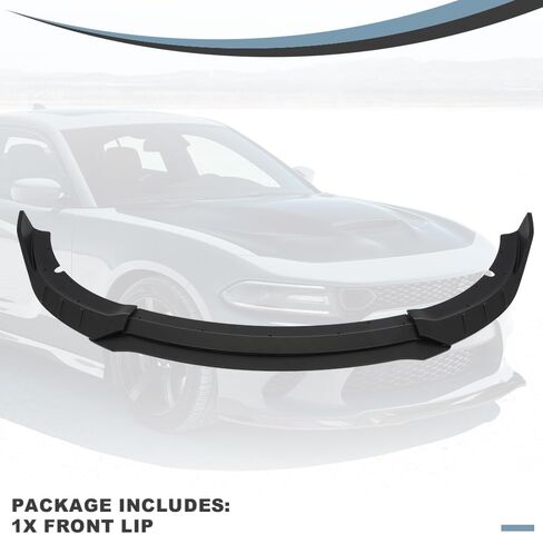 Front Bumper Lip Compatible with 2015-2023 Dodge Charger SRT Rock-R Style ABS Gloss Black Front Splitter Lower Protector Front Air Dam Chin Spoiler Splitter in Kuwait