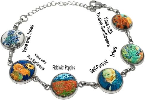 سوار فان جوخ آرت لينك (الزهور) وقماش تلميع المجوهرات in Kuwait