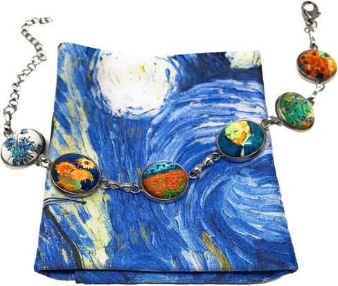 سوار فان جوخ آرت لينك (الزهور) وقماش تلميع المجوهرات in Kuwait