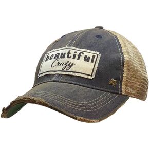 Beautiful Crazy Vintage Distressed Trucker Cap, Navy Blue, Adult Headwear Accessories