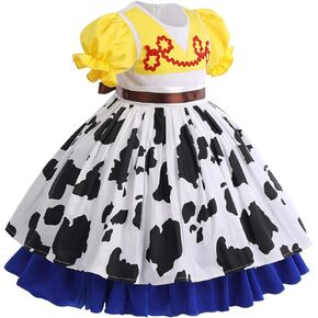 IBTOM CASTLE Farm Cow Birthday Cowgirl Halloween Princess Costume Baby Girls Cosplay Fancy Dress Up Clothes Photoshoot Set