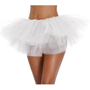 Tutu Skirt for Women Adult Classic Elastic 3 4 5 Layered Tulle Party Marathon Dance Costume Skirts