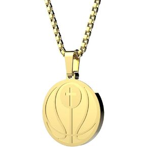 redrain Luke 1:37 Athletes Necklace Crafted in Stainless Steel Baseball Football Soccer Basketball Volleyball Team Coach Gift Inspirational Pendant for Boys Girls