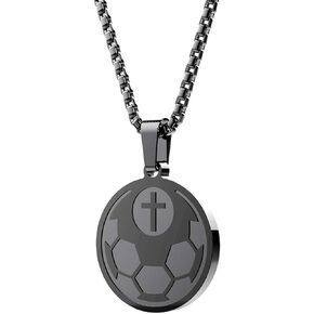 redrain Luke 1:37 Athletes Necklace Crafted in Stainless Steel Baseball Football Soccer Basketball Volleyball Team Coach Gift Inspirational Pendant for Boys Girls