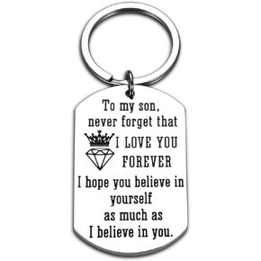Valentines Day Son Gifts from Mom Dad I Love You Keychain Gift for Boys To My Son Inspirational Gifts for Son Teen Teens Teenager Birthday Graduation White Elephant Gifts Christmas Stocking Stuffers