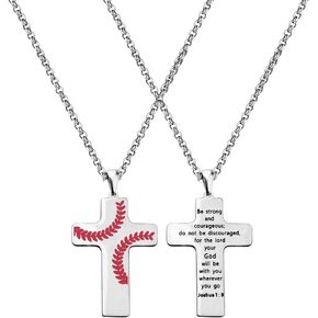 Inspirational Christian Baseball Cross Necklace Keychain Bible Verse Pendant for Boys Girls
