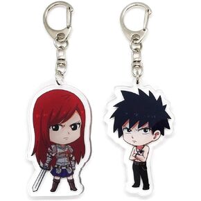 EBTY DREAMS Inc. - Set of 2 Fairy Tail Acrylic Keychain Erza Scarlet, Gray Fullbuster v1