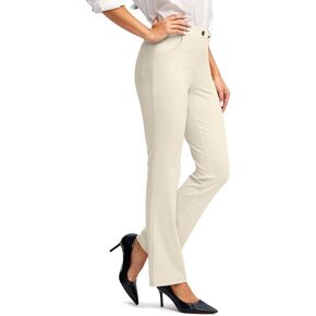Rammus Womens Dress Pants with Pockets Stretchy Business Casual Work Pants Bootcut Slacks for Office