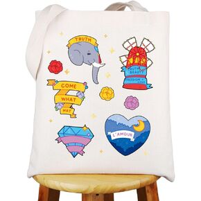 WZMPA Moulin Rouge Musical Tote Bag Broadway Inspired Gift Come What May Lyrics Shoulder Bag Moulin Rouge Merch