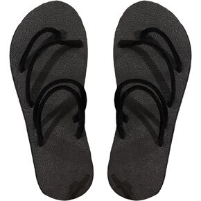 OYOANGLE Women's Open Toe Strappy Flat Sandals Toe Post Thin Straps Solid Plain Casual Slides Sandals