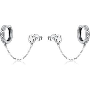 Chain Earrings Sterling Silver Celtic Witch Knot Earrings Gear Steampunk Jewelry Gifts for Women Men