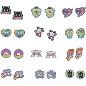 Hello Kitty Pom Pom Purrin Kuromi My Melody Twin Star Chococat Badtz-Maru Cinnamoroll Keroppi Large Earring Set