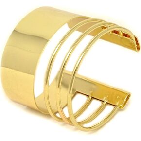 Yueton Metal Thin Hammered Bunch Cuff Bracelet