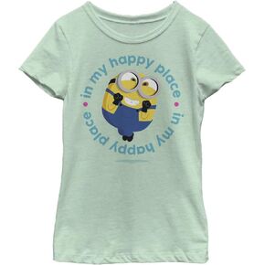 Fifth Sun Minions: Rise of Gru My Happy Place Girls Short Sleeve Tee Shirt