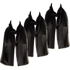 Plain Elegant Chiffon Satin Scarf Pack of 3