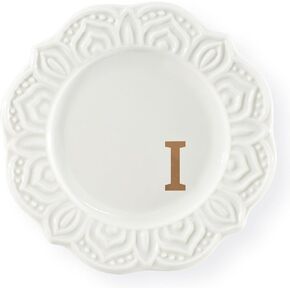 Scwhousi Initials Ring Dish M-Ceramic Jewerly Tray Trinket Dish for Rings Earrings Necklaces Bracelet Watch Keys,Monogrammed Gifts for Women Valentine's Day Mother's Day Birthdat Weddding Engagement