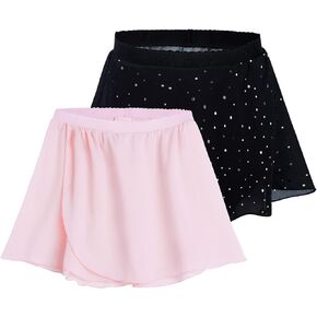 2 حزمة الفتيات الباليه التنانير الأسود الوردي الرقص توتو حجم 8-9 سنة سباركلي راقصة الباليه Dancewear لفئة الرقص in Kuwait