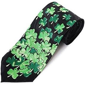 boxed-gifts Parquet Men's Falling Shamrock Neck Tie - St. Patrick's Day Collection