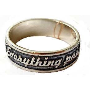 King Solomon's Daily Sterling Silver Ring 'Everything Passes. This Too Shall Pass'