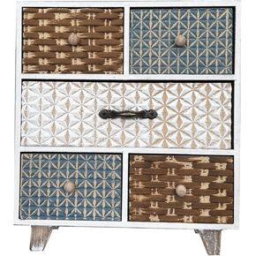 TANG SONG 1 PCS 5-Slot Mini Wooden Drawer Jewelry Box Desktop Sundries Storage Box Jewelry Storage for Rings Earrings Necklaces