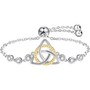 Irish Bracelet Trinity Triquetra Celtic Knot Bracelet 925 Sterling Silver Celtic Bracelets Irish jewelry Gifts for Women Girls