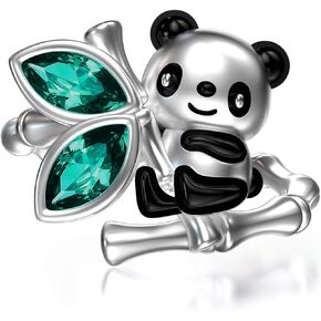 AOBOCO Sterling Silver Owl/Panda/Koala Ring for Women, Made with Austrian Crystal, Size 6-10