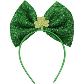 Totelux عيد القديس باتريك عقال شامروك البرسيم الشعر الفرقة بريق الأخضر Bowknot الشعر غطاء الرأس للنساء الفتيات احتفالي اكسسوارات الديكور موكب لوازم الحفلات in Kuwait