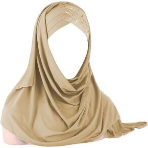 AIBEARTY Women Glitter Sequin Hijab Muslim Head Wrap Scarf Long Turban Headband Hair Cap Shawl