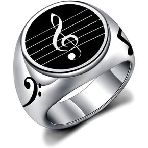 WKXZMTR Music Ring Music Inspired Wedding Band Anniversary Ring for Men and Women Music Lover Rings Musician Jewelry