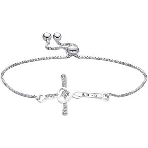 MYOSPARK WWJD Christian Bracelet Love Heart Infinity God Cross Religious Jewelry Baptism Gift