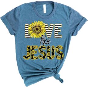 الحب في الإيمان | الحب مثل يسوع كم قصير | قمصان مسيحية مطبوعة برسوم جرافيك | الملابس المبنية على الإيمان | هدايا عيد الفصح in Kuwait