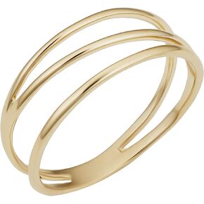 14k Yellow Gold Triple Band Ring | Made in Italy
