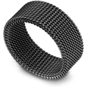 Fashion 18K Gold Stainless Steel Mesh Band Ring