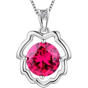Aurora Tears Zodiac Constellation Necklaces Women 925 Sterling Silver Crystal Birthstone Pendant Cubic Zirconia Birth Jewelry Charm Dating Jewelry