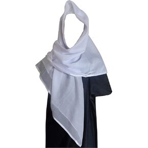 White Shawl Turban Imama Pagri Cloth Muslim Islamic Cotton Salah Slalat Safa Sunnah Arafat Arab Scarf Keffiyeh Kafiya Wrap Head Arabian Arabic Tactical Desert Cord Wrap
