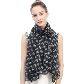 Lina & Lily Elephant Animal Print Women's Scarf Shawl Wrap Lightweight