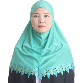 وشاح حجاب إسلامي متواضع الجمال للنساء والفتيات من حجر الراين مع تطريز دانتيل in Kuwait