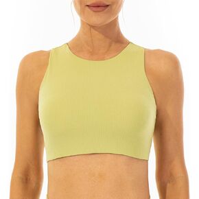 حمالة صدر رياضية نسائية من Lavento ذات رقبة عالية مضلعة وطبقة مزدوجة من حمالات الصدر للتمرين واليوجا in Kuwait