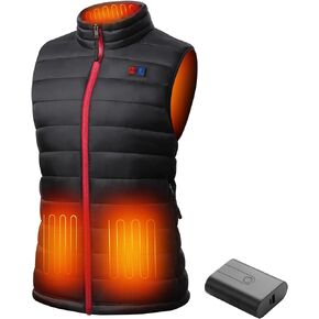 Women's Lightweight Heated Vest with Battery Pack - Independent Front Back Control, Overheat Protection
